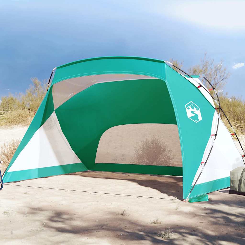 vidaXL Plážový stan, morský zelený 274x178x170/148 cm, 185T polyester