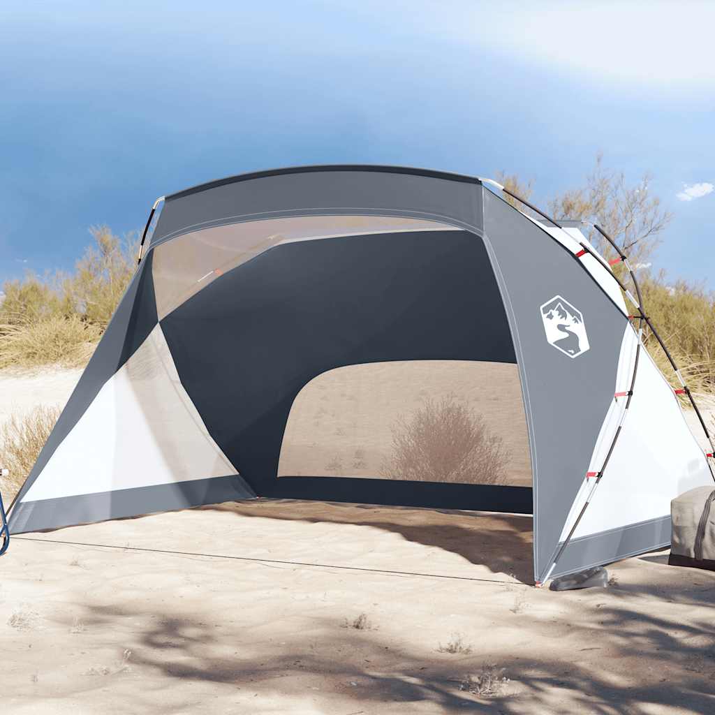 vidaXL Plážový stan, sivý 274x178x170/148 cm, 185T polyester