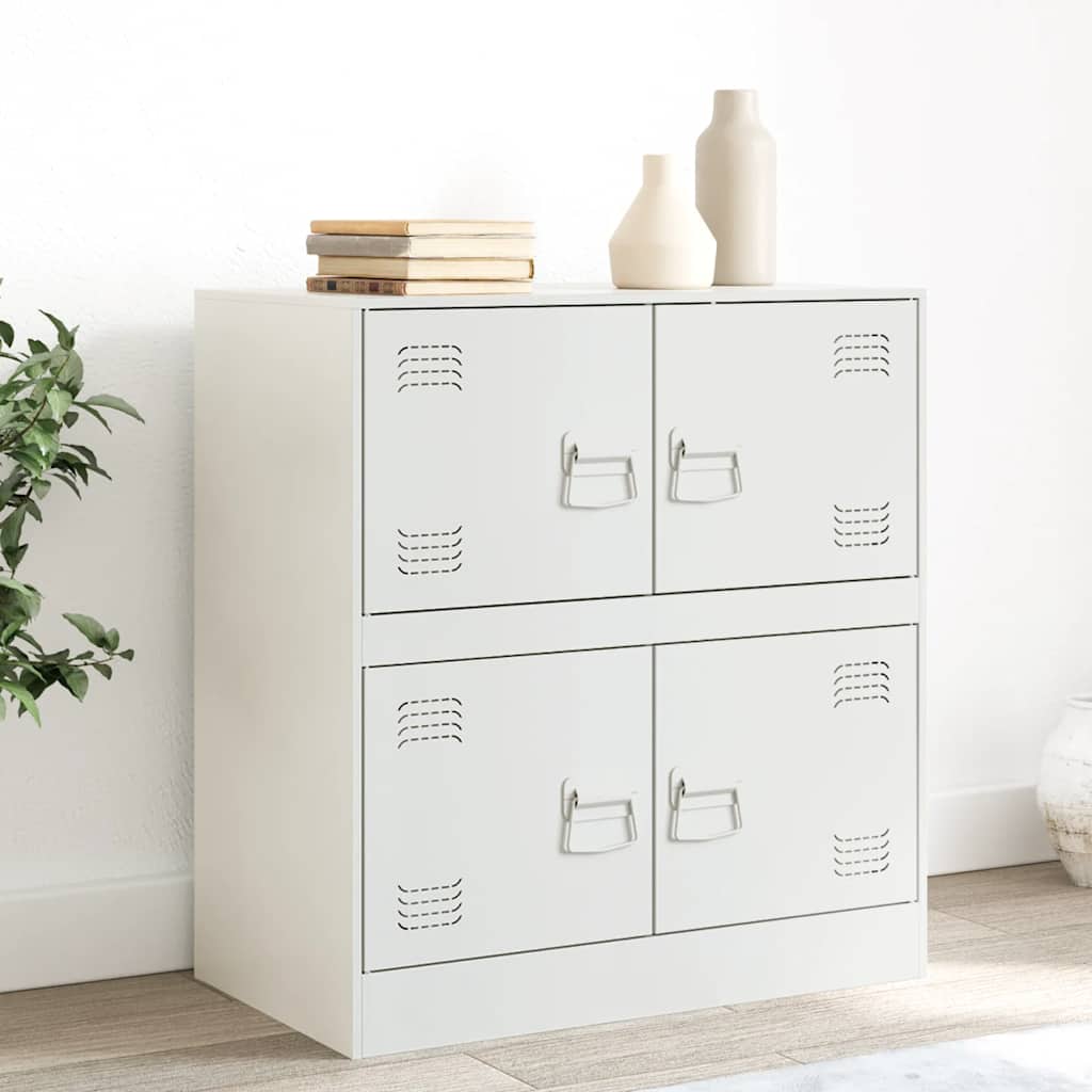 vidaXL Komoda biela 67x39x73 cm oceľová