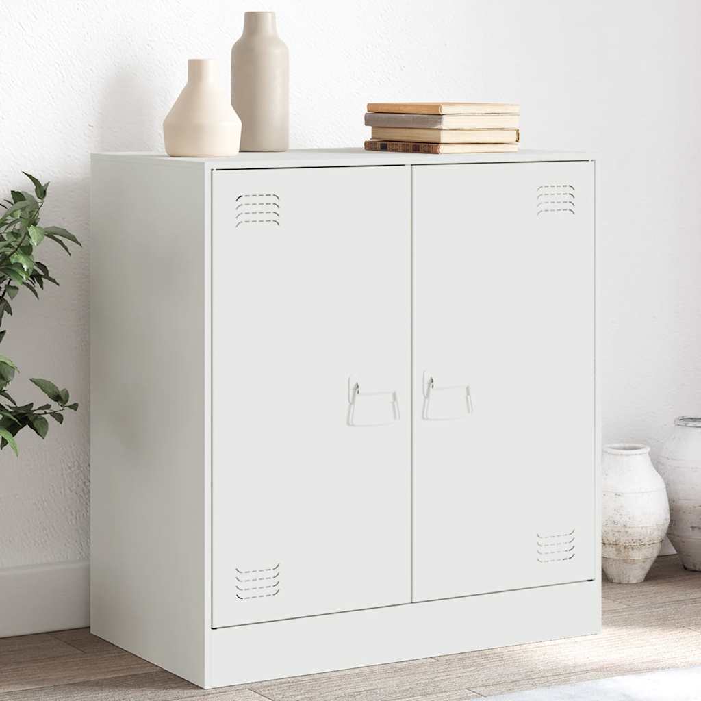 vidaXL Komoda biela 67x39x73 cm oceľová