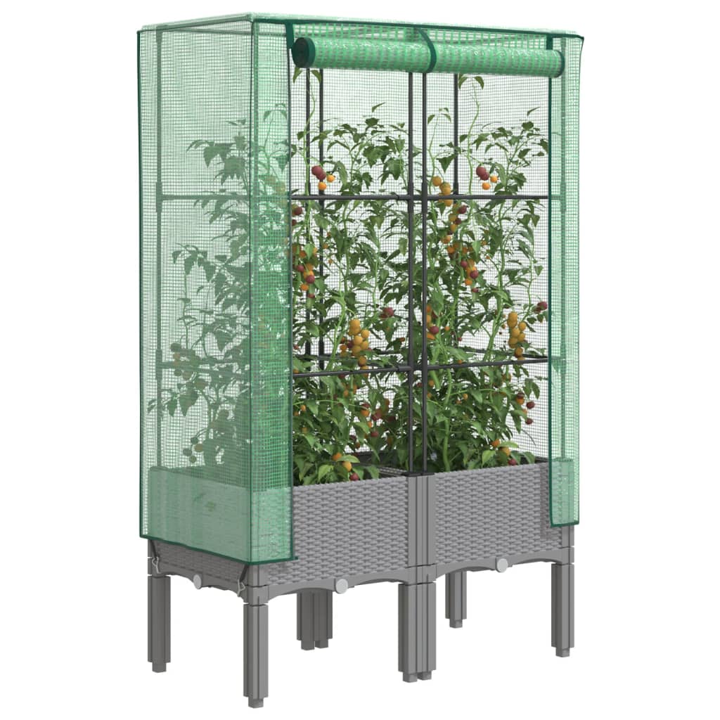 vidaXL Záhon s krytom na skleník ratanový vzhľad 80x40x140 cm