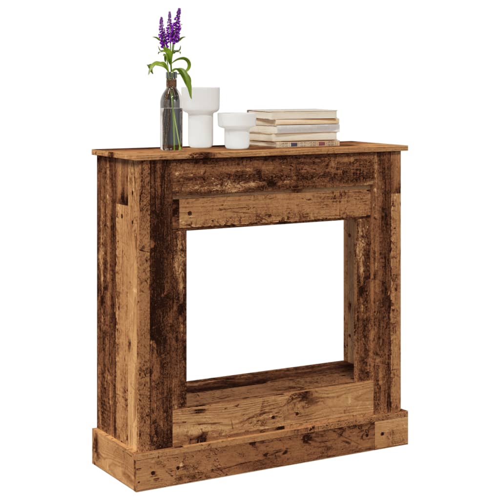 vidaXL Obloženie krbu staré drevo 90x30x90 cm kompozitné drevo