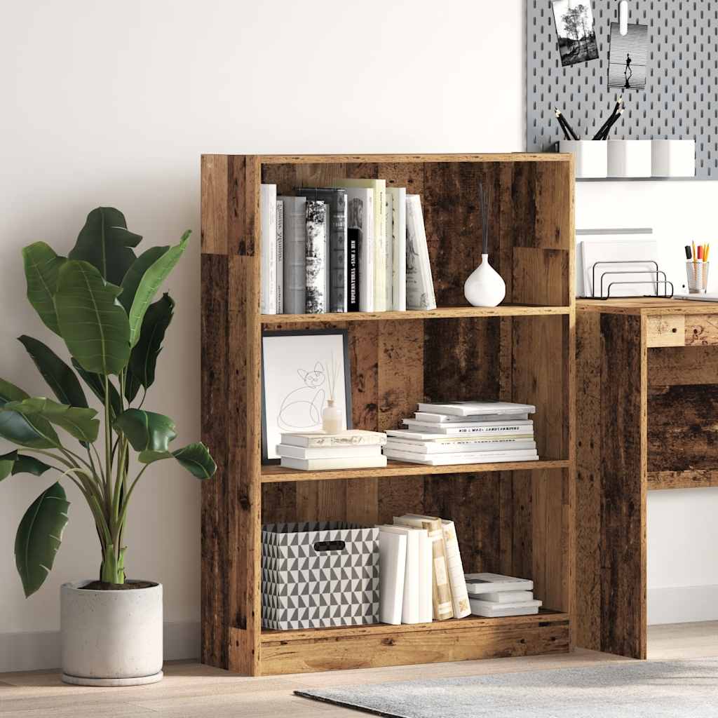vidaXL Knižnica staré drevo 80x24x109 cm kompozitné drevo