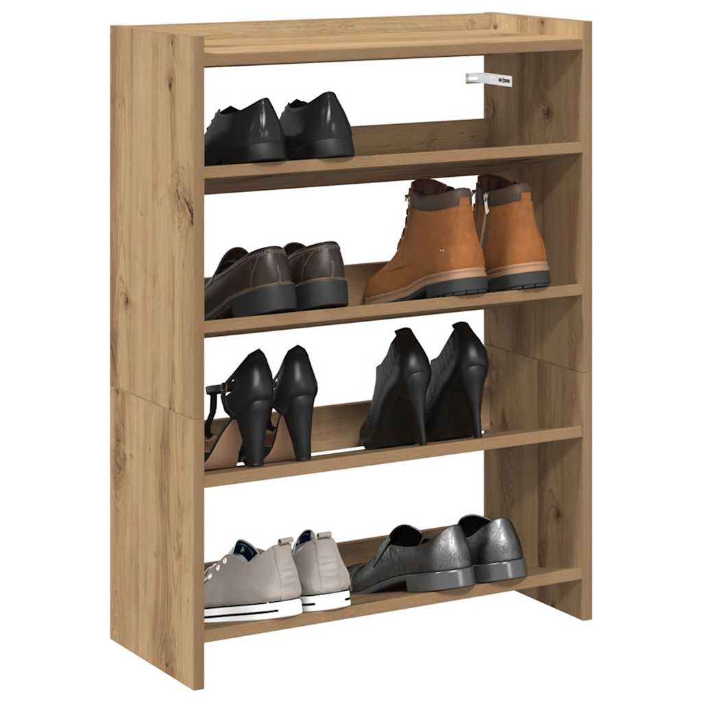 vidaXL Regál na topánky dub artisan 60x25x81 cm kompozitné drevo