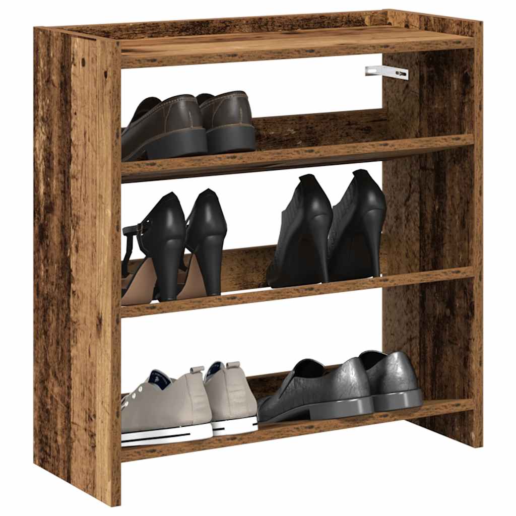 vidaXL Regál na topánky staré drevo 60x25x62 cm spracované drevo