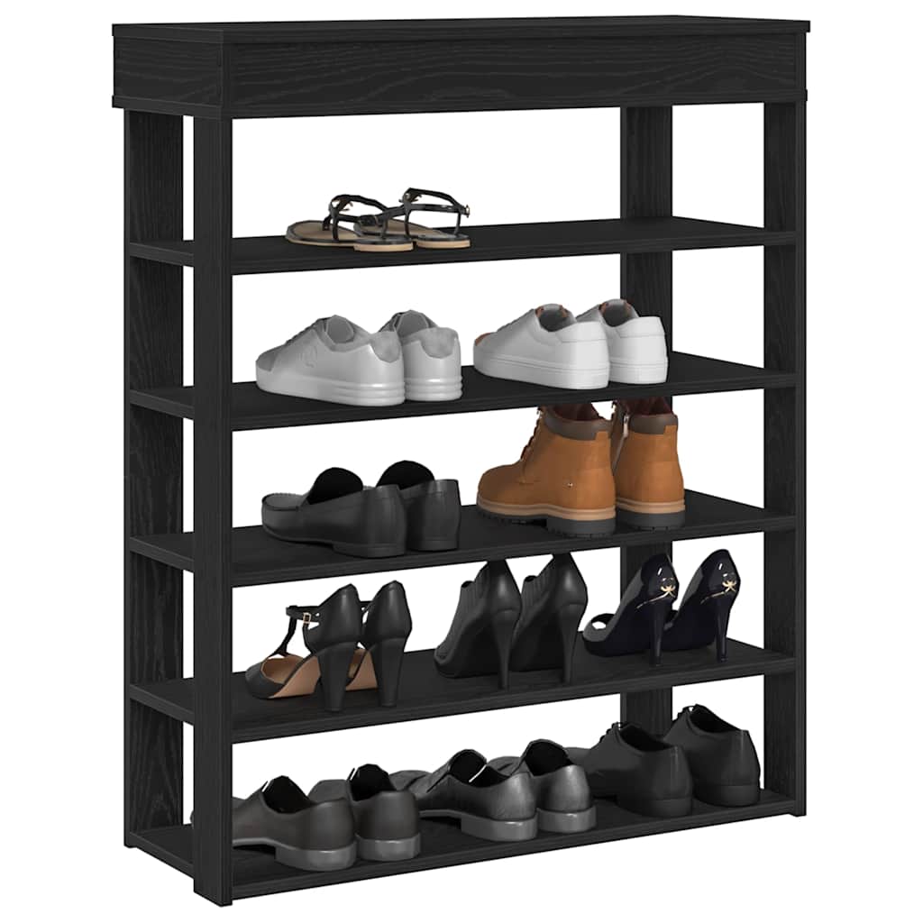vidaXL Regál na topánky čierny 80x30x98 cm kompozitné drevo