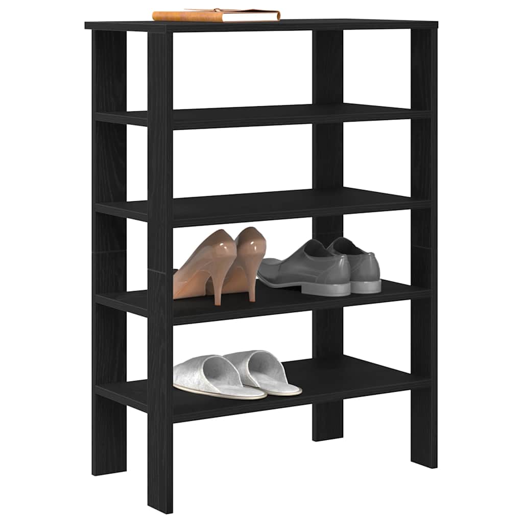 vidaXL Regál na topánky čierna 61x32x87,5 cm spracované drevo
