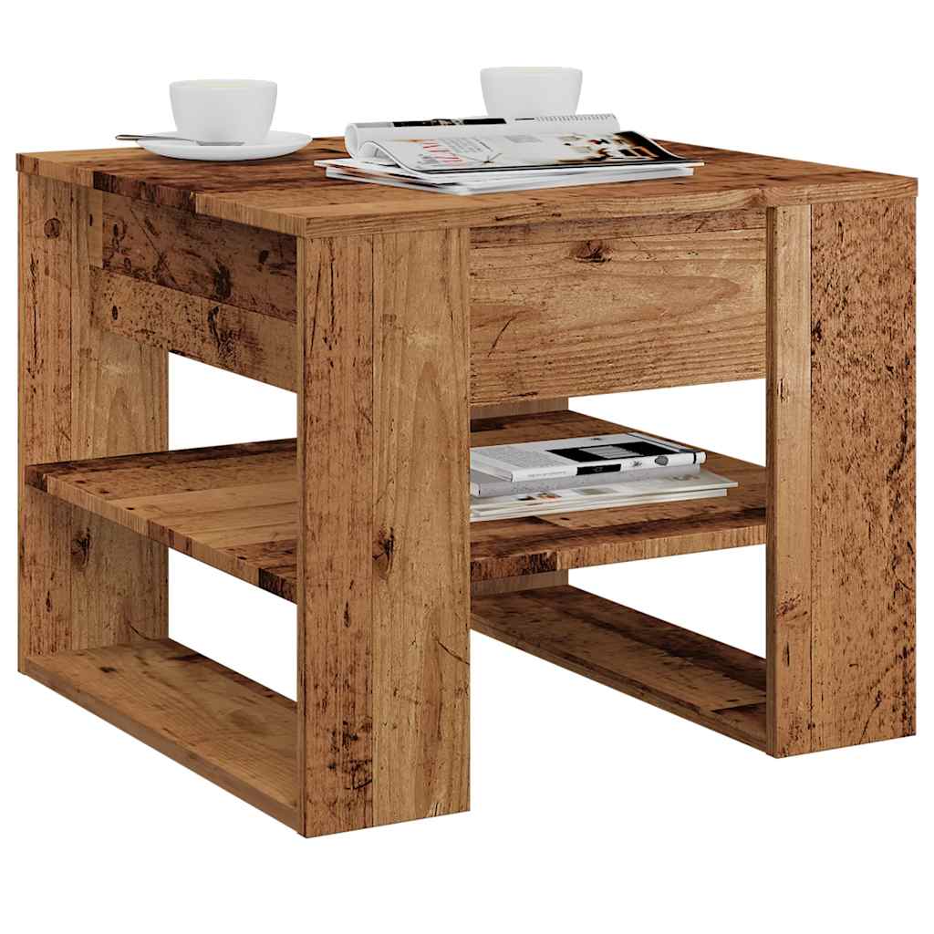 vidaXL Konferenčný stolík staré drevo 55,5x55x45 cm spracované drevo