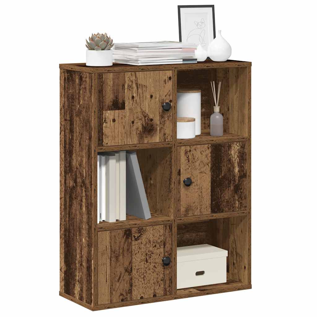 vidaXL Knižnica staré drevo 60x24x76,5 cm kompozitné drevo