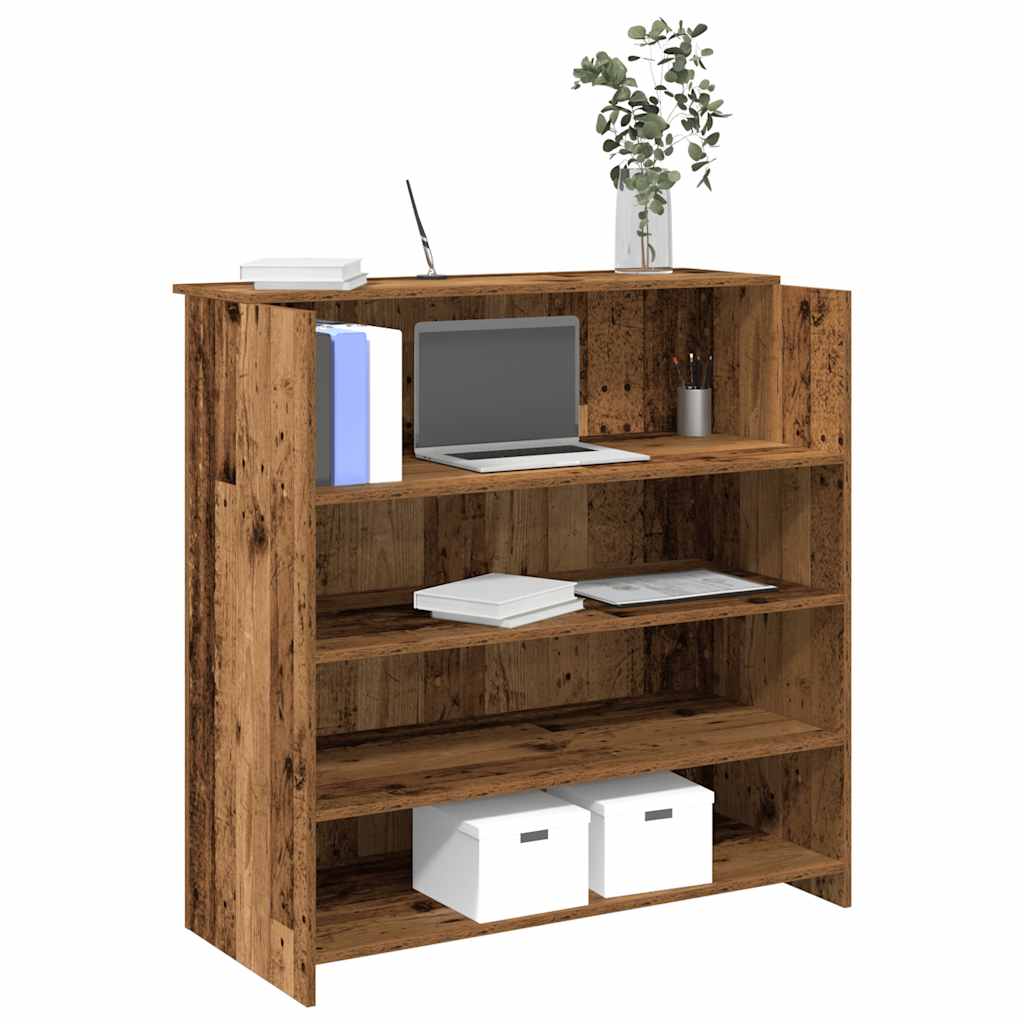 vidaXL Recepčný stôl staré drevo 100x50x103,5 cm kompozitné drevo