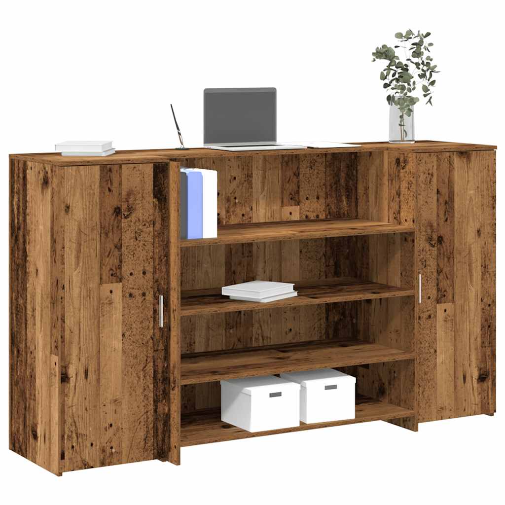 vidaXL Recepčný stôl staré drevo 180x50x103,5 cm kompozitné drevo