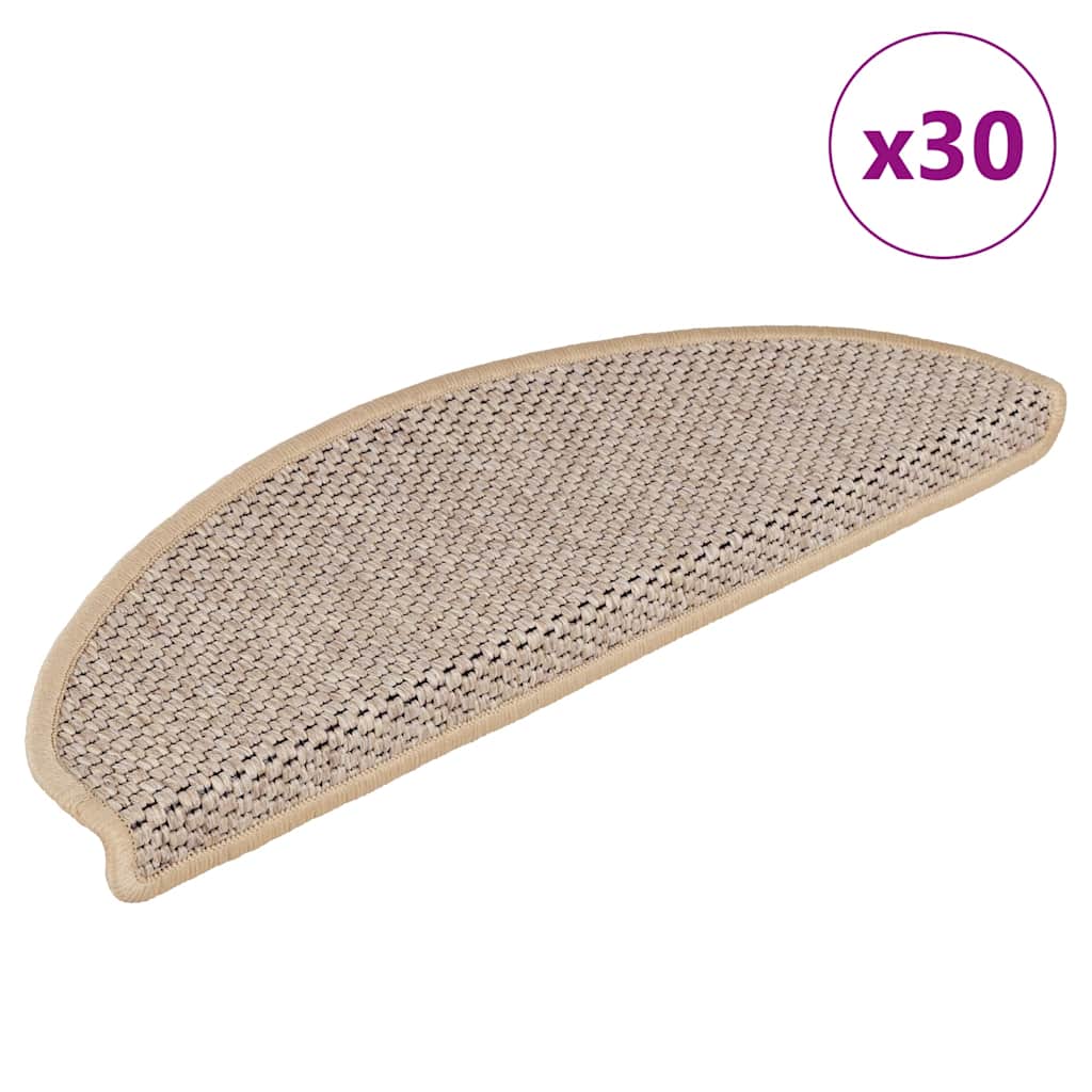 vidaXL Samolepiace nášľapy na schody sisalové 30 ks 65x21x4 cm