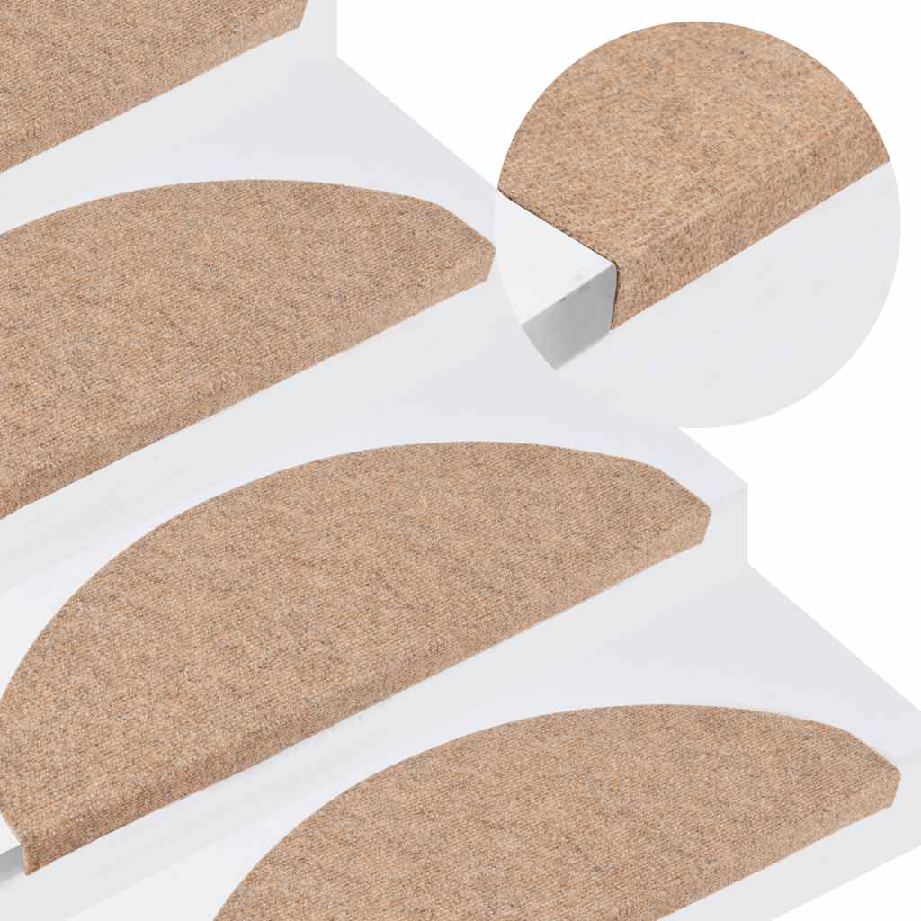 vidaXL Nášľapy na schody samolepiace 30 ks béžové 65x22,5x3,5 cm