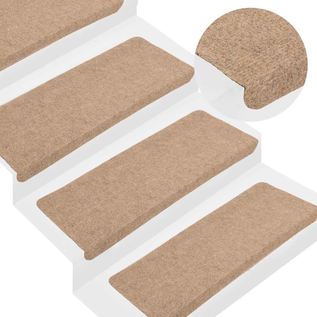 vidaXL Nášľapy na schody samolepiace 30 ks béžové 65x24,5x3,5 cm