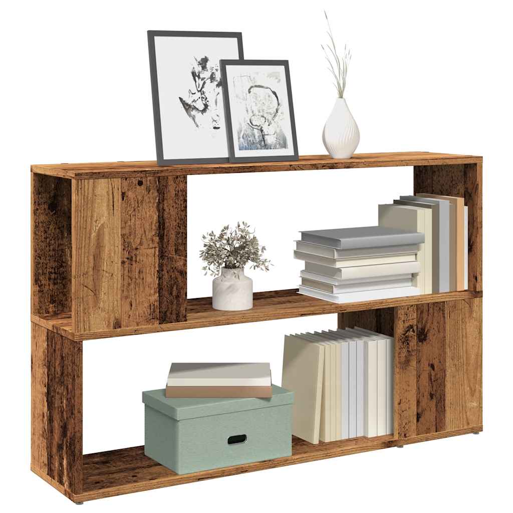 VidaXL knižnica Old Wood 100x24x63 cm Engineered Wood