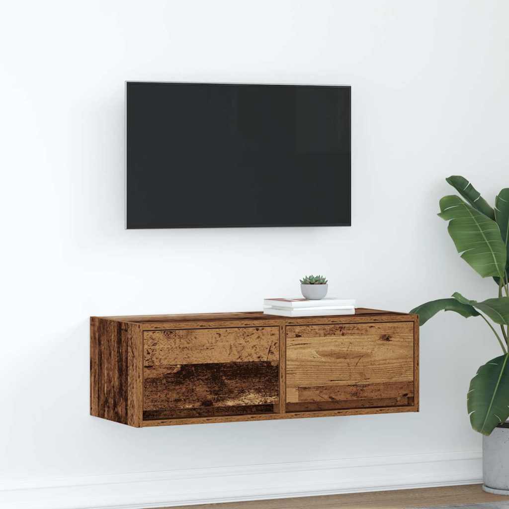 vidaXL TV skrinka staré drevo 80x31x25,5 cm kompozitné drevo
