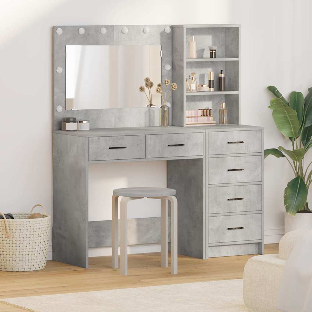 vidaXL Toaletný stolík Sivá 78.5 x 41 x 135 cm Kompozitné drevo