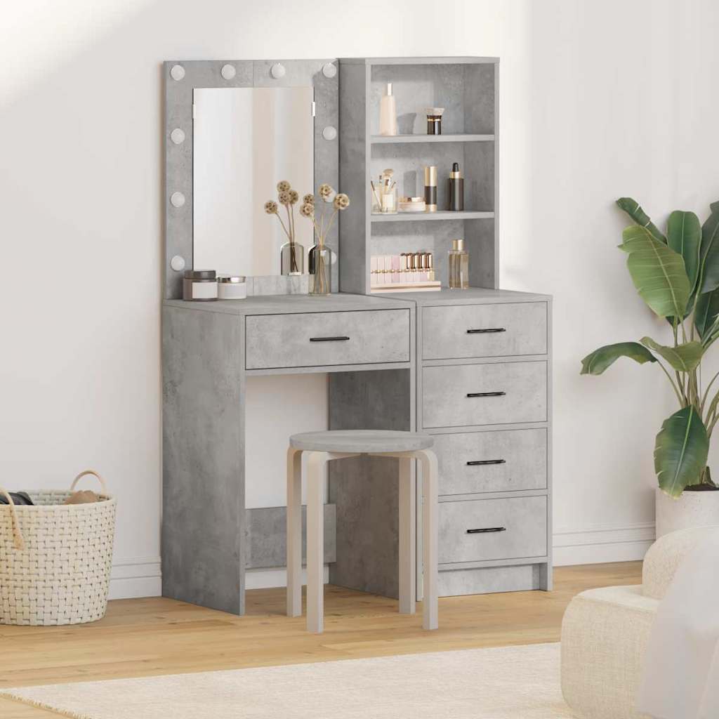 vidaXL Toaletný stolík 2 pcs Sivá 50 x 41 x 135 cm Kompozitné drevo