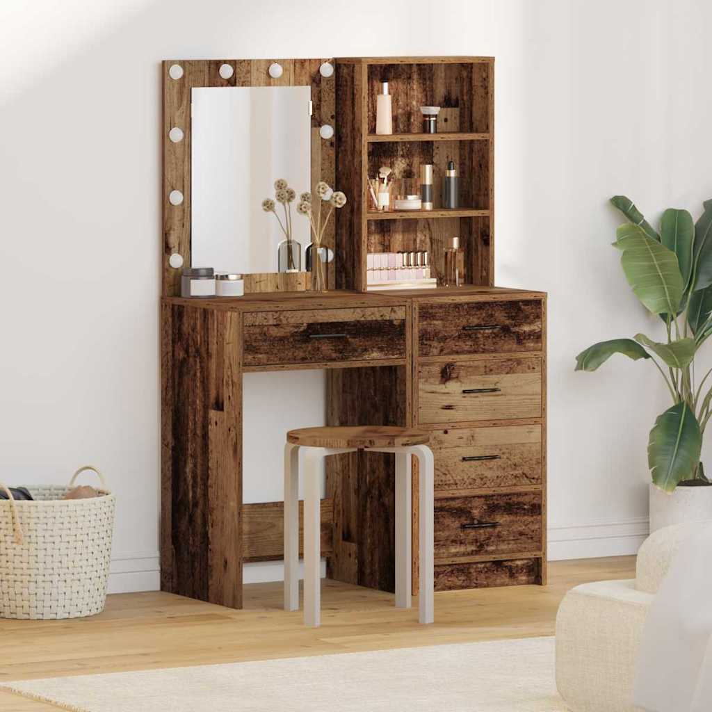 vidaXL Toaletný stolík 2 pcs Hnedá 50 x 41 x 135 cm Kompozitné drevo