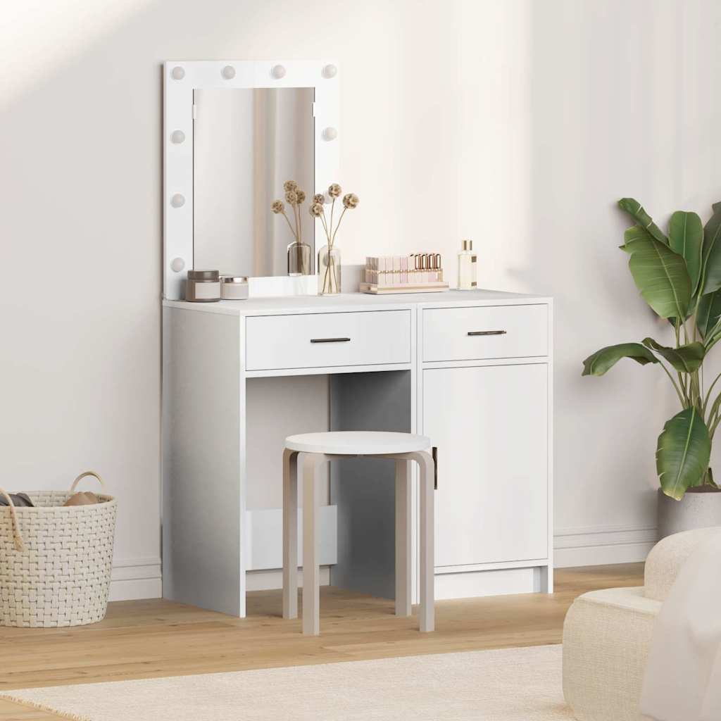 vidaXL Toaletný stolík 2 pcs Biela 50 x 41 x 135 cm Kompozitné drevo