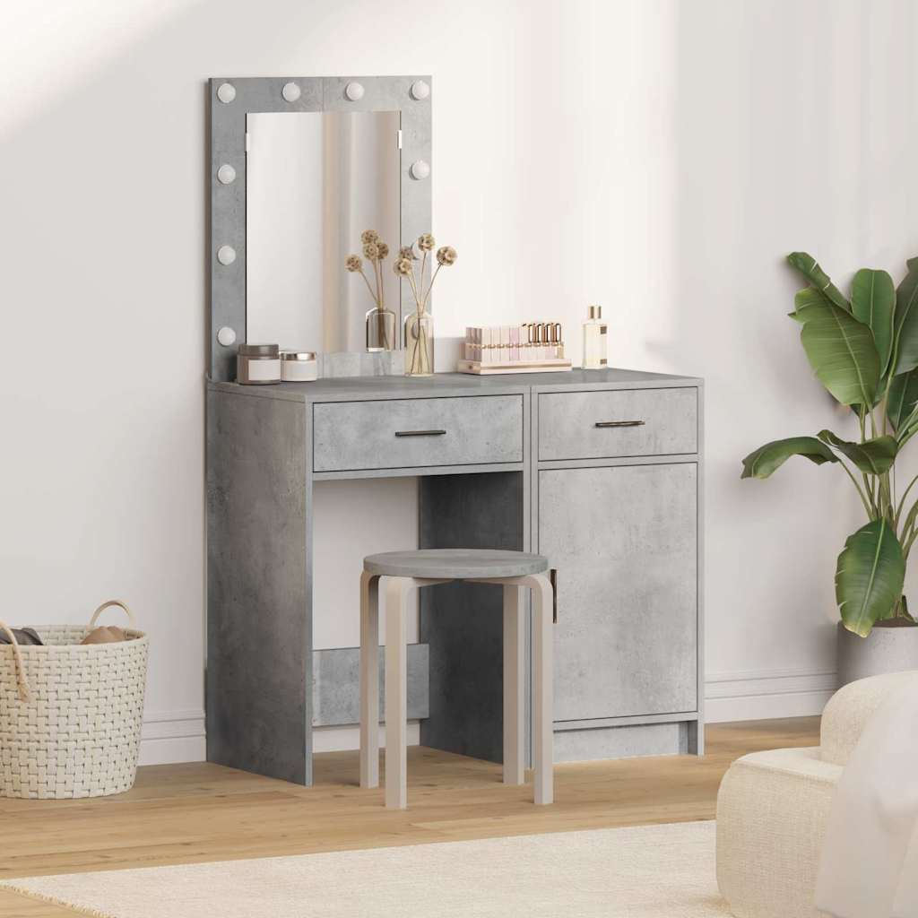vidaXL Toaletný stolík 2 pcs Sivá 50 x 41 x 135 cm Kompozitné drevo