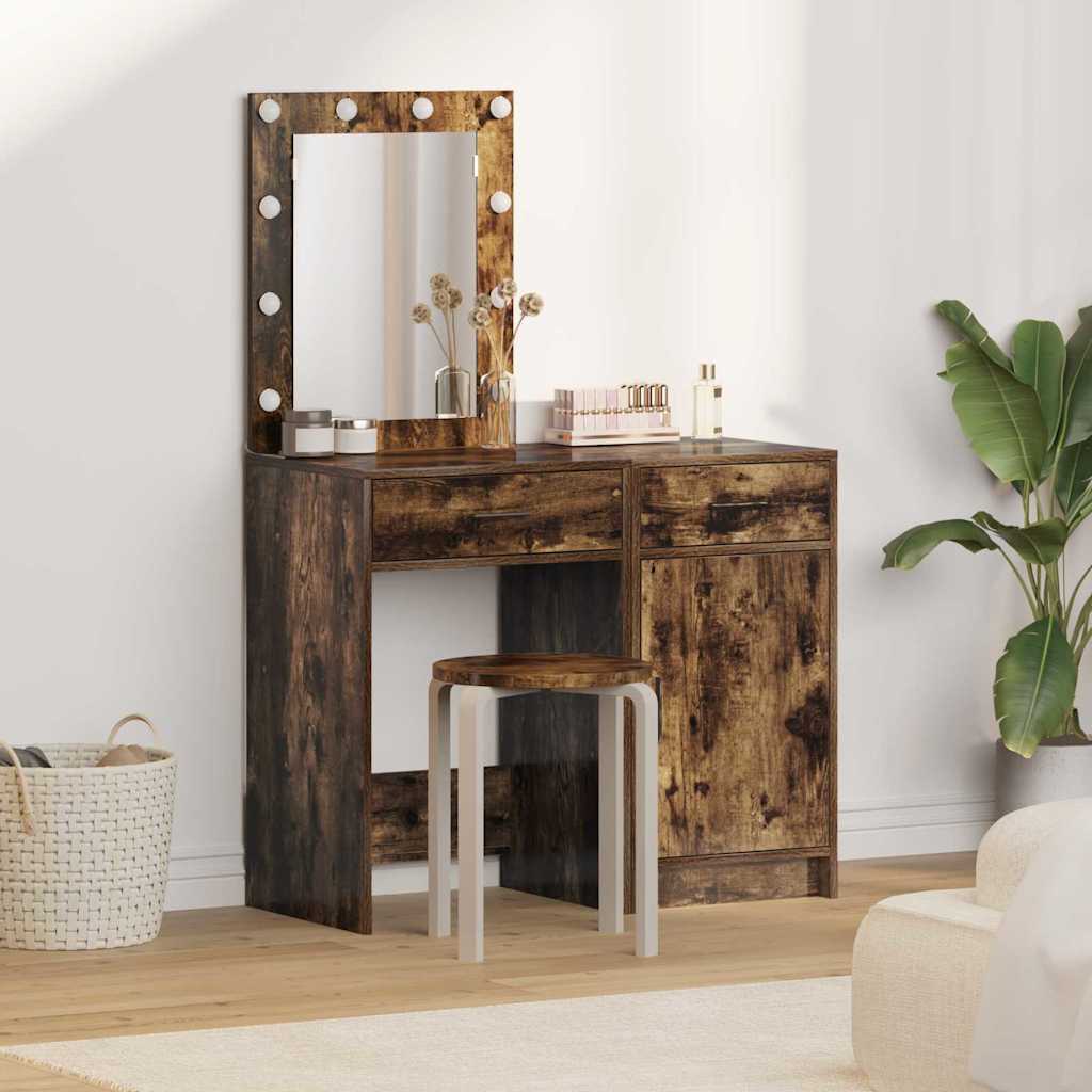vidaXL Toaletný stolík 2 pcs Hnedá 50 x 41 x 135 cm Kompozitné drevo