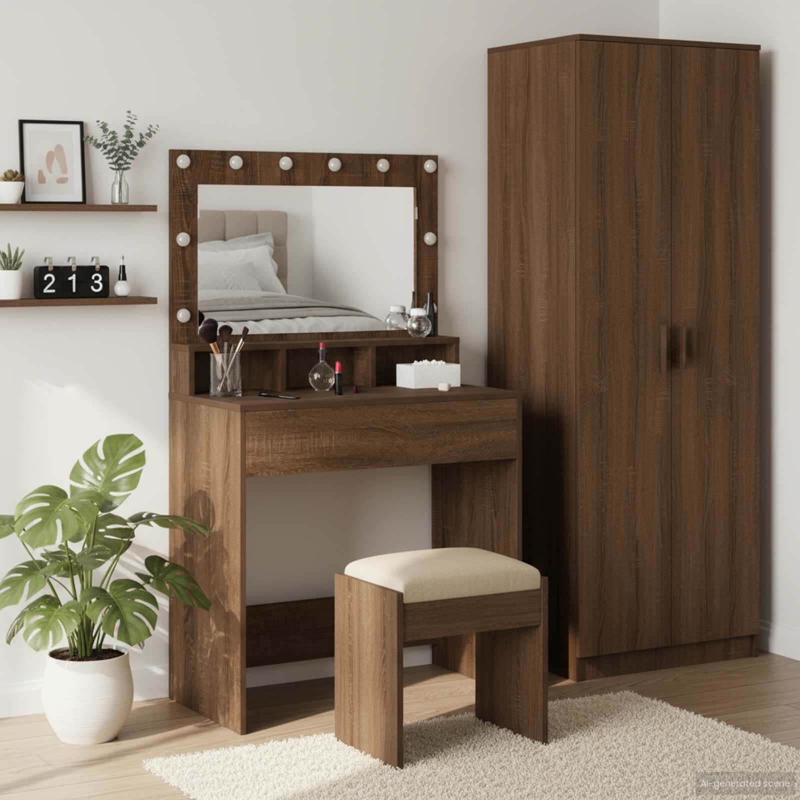 vidaXL Toaletný stolík Hnedý dub 75,5 x 41 x 135 cm Kompozitné drevo