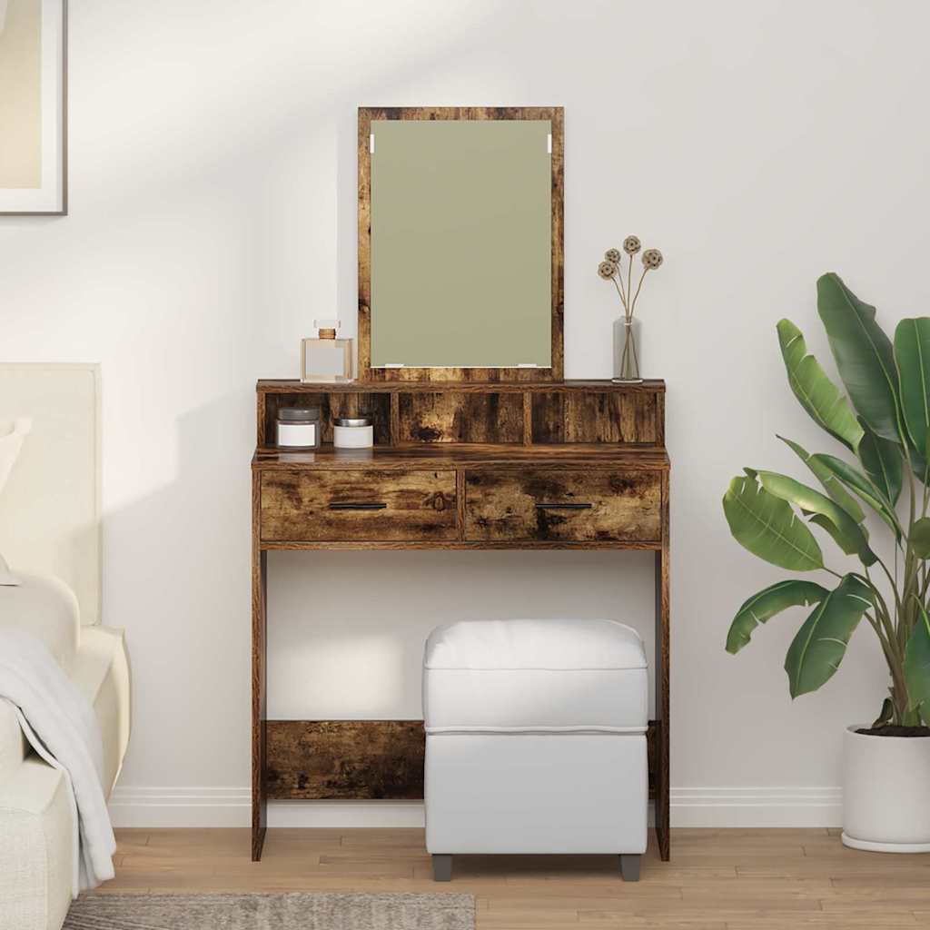 vidaXL Toaletný stolík Dymová dub 79 x 41 x 140 cm Kompozitné drevo