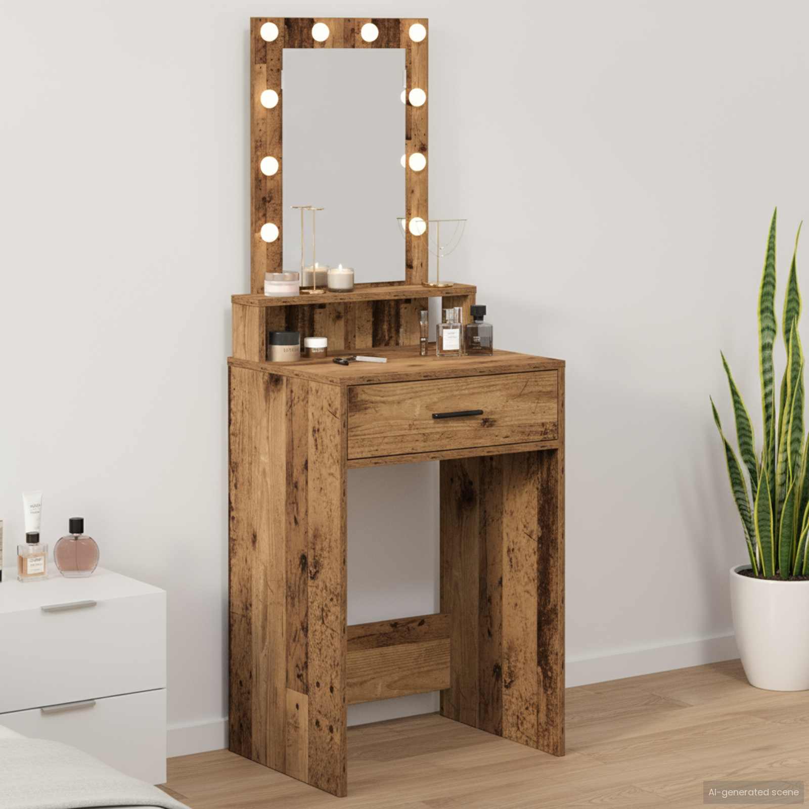 vidaXL Toaletný stolík Hnedá 50 x 41 x 140 cm Kompozitné drevo