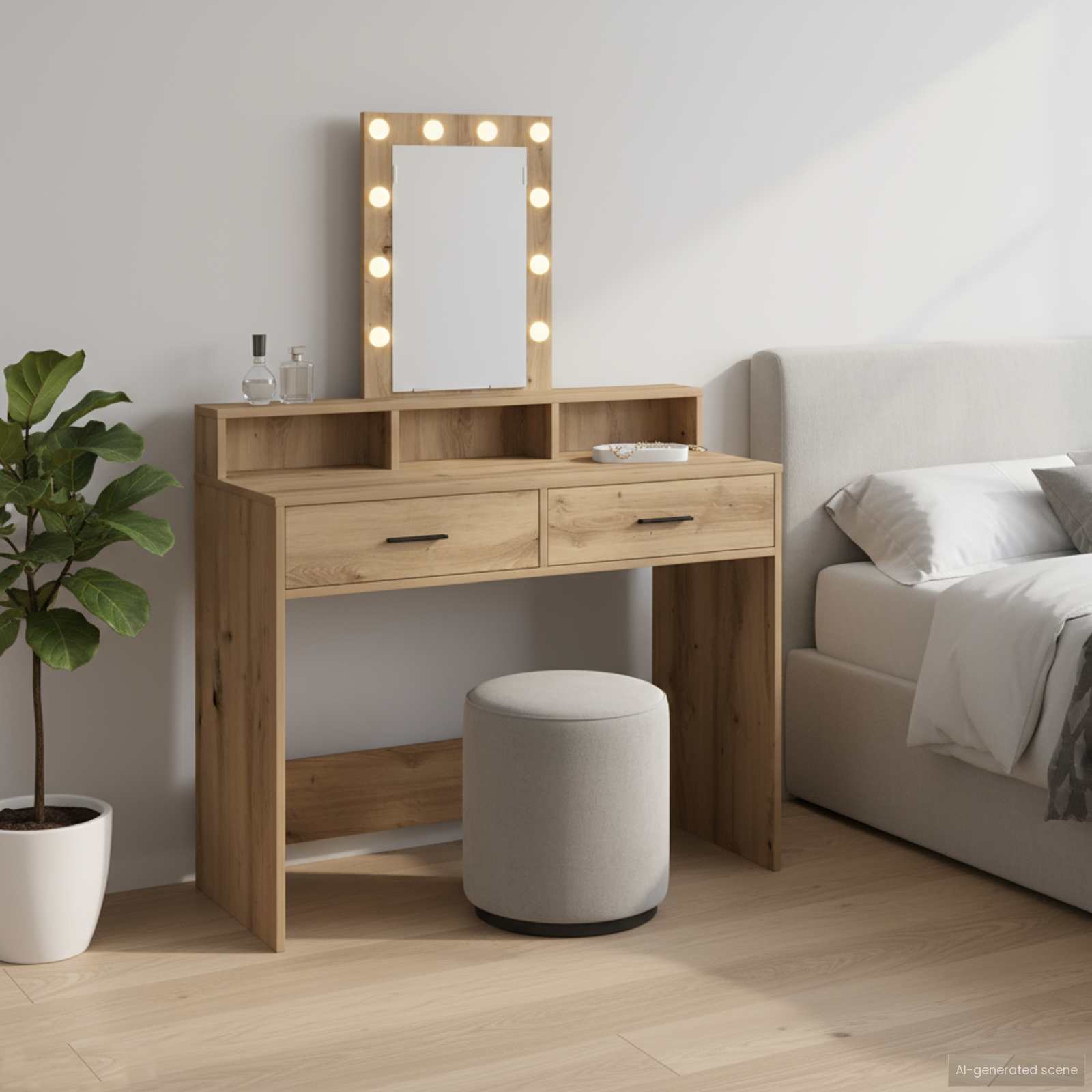 vidaXL Toaletný stolík Hnedá 100 x 41 x 140 cm Kompozitné drevo