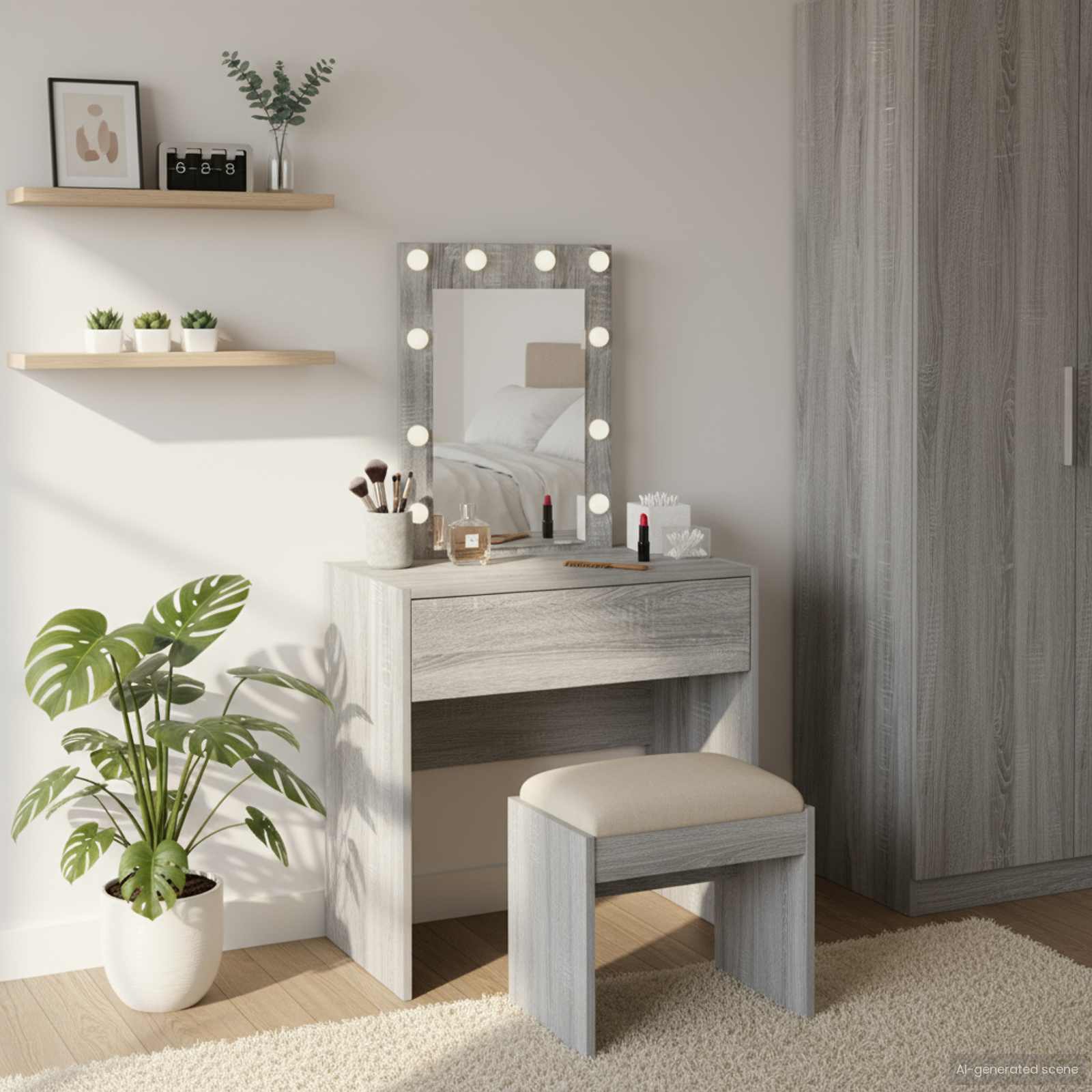 vidaXL Toaletný stolík Sivá 60 x 40 x 70 cm Kompozitné drevo