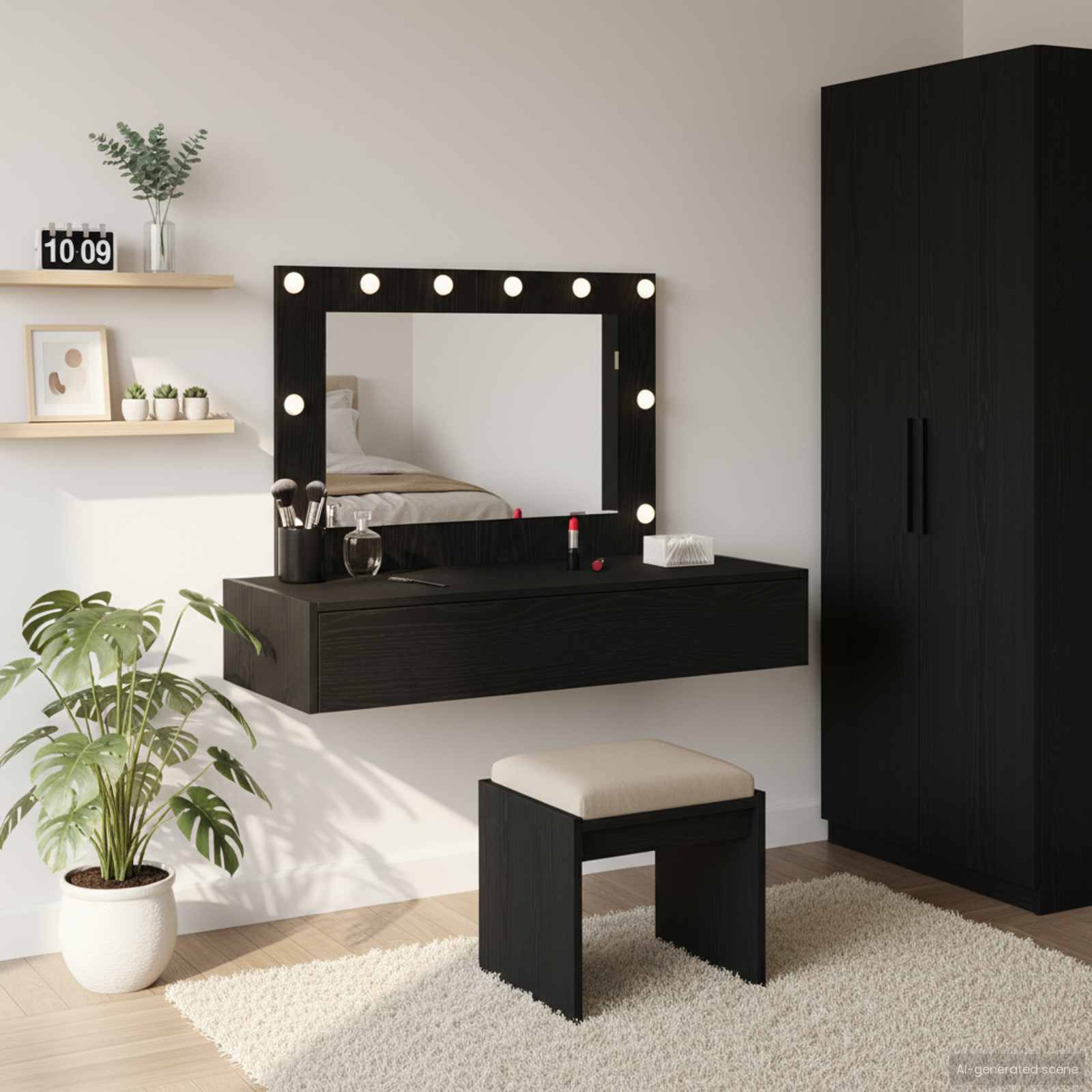 vidaXL Toaletný stolík Čierna 100 x 40 x 70 cm Kompozitné drevo