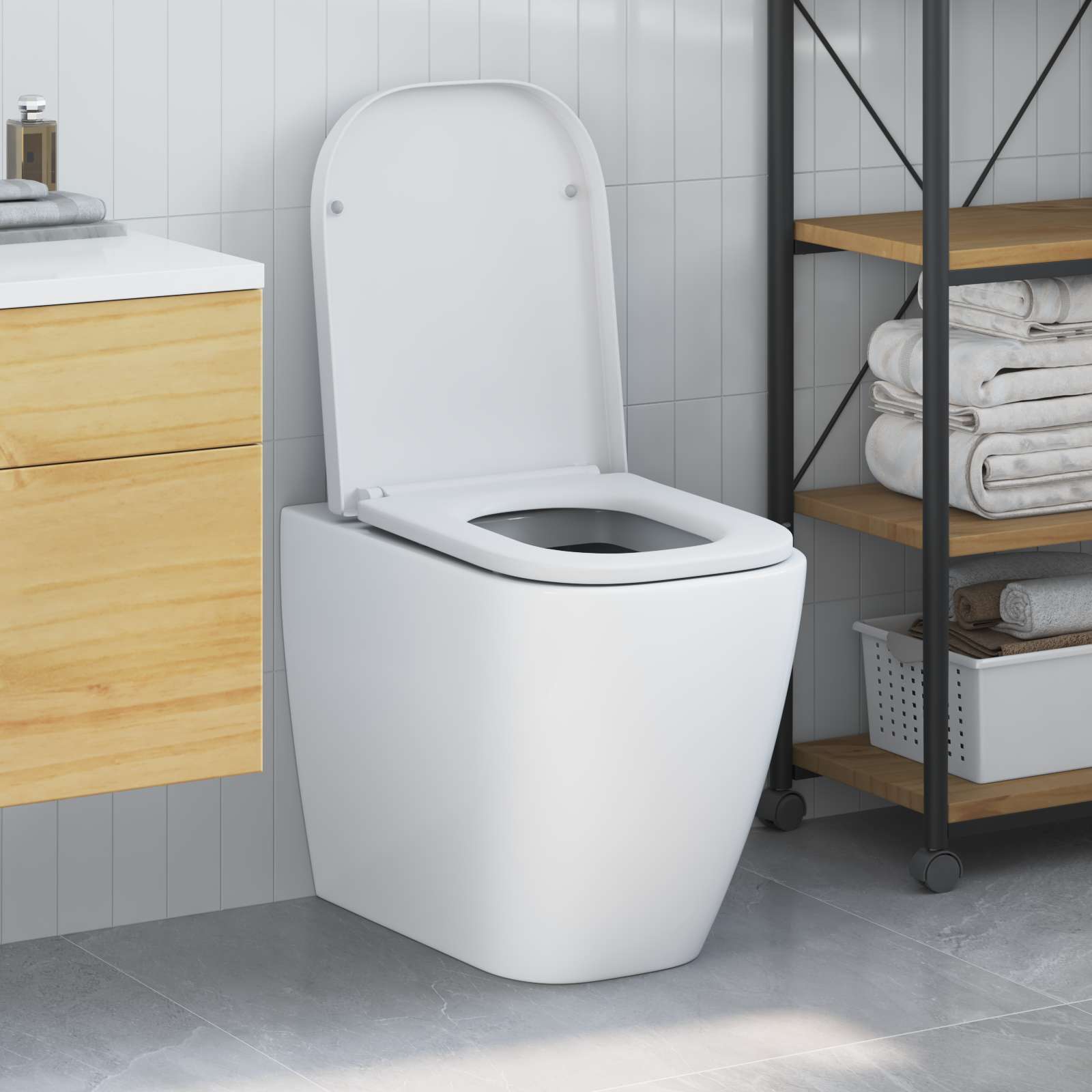 vidaXL WC sedadlo Biela 47,5 x 35 x 3,6 cm Duroplast