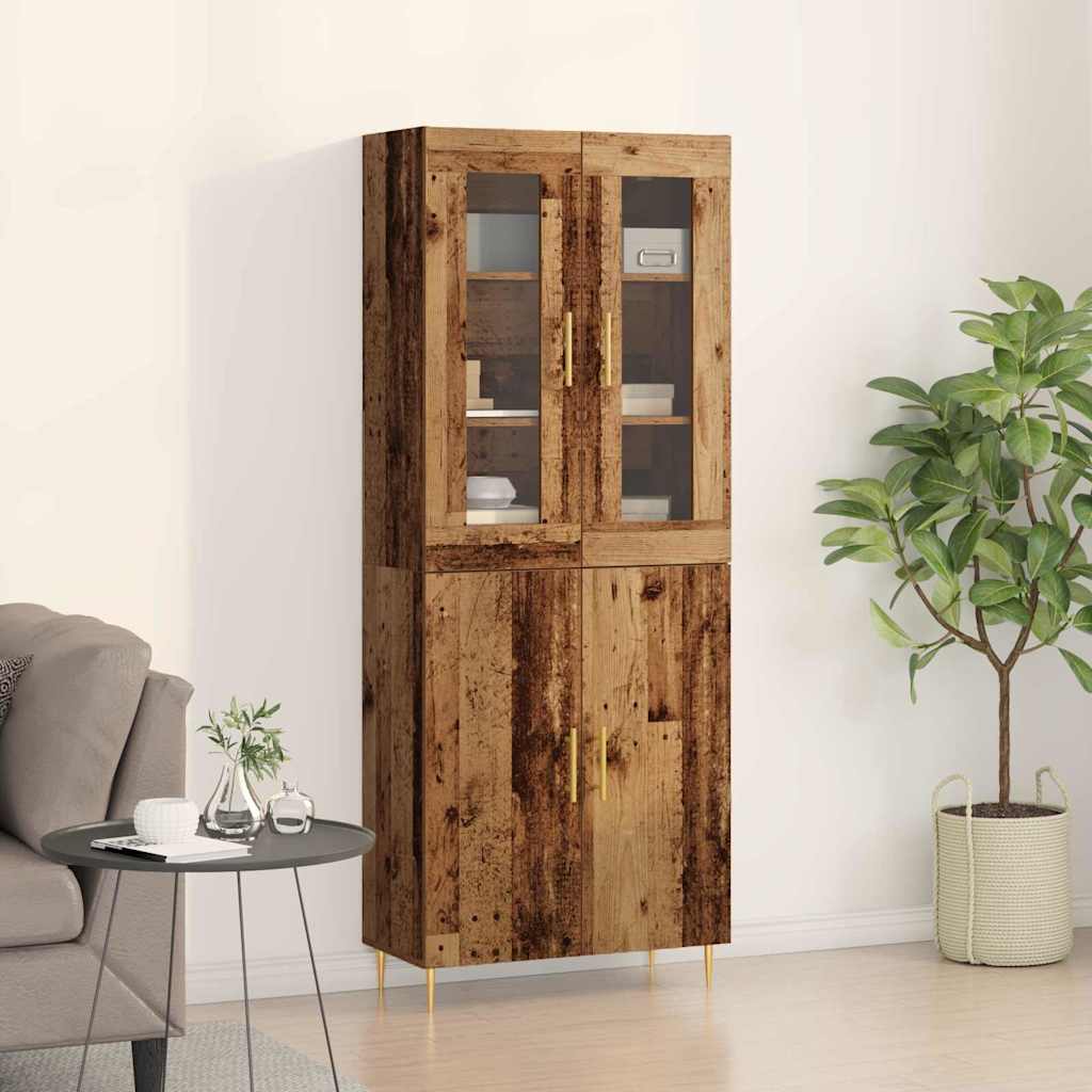 vidaXL Highboard 2 pcs Staré drevo Kompozitné drevo