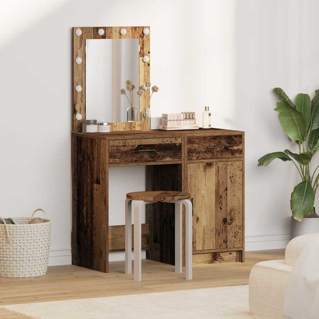 vidaXL Toaletný stolík 2 pcs Hnedá 50 x 41 x 135 cm Kompozitné drevo