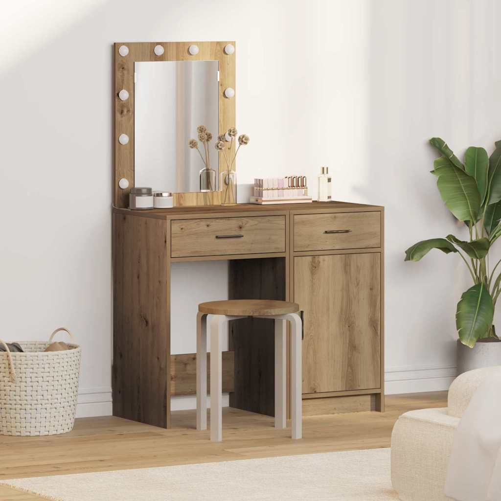 vidaXL Toaletný stolík 2 pcs Hnedá 50 x 41 x 135 cm Kompozitné drevo