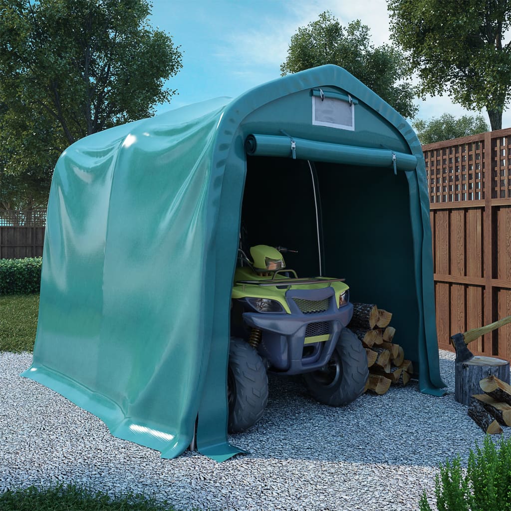 vidaXL Garážový stan zelený 1,6x2,4 m PVC