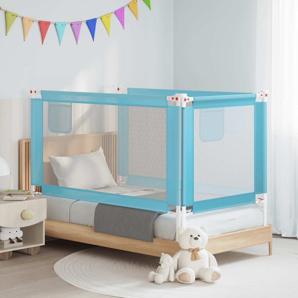 vidaXL Zábrana na detskú posteľ modrá 150x25 cm látka