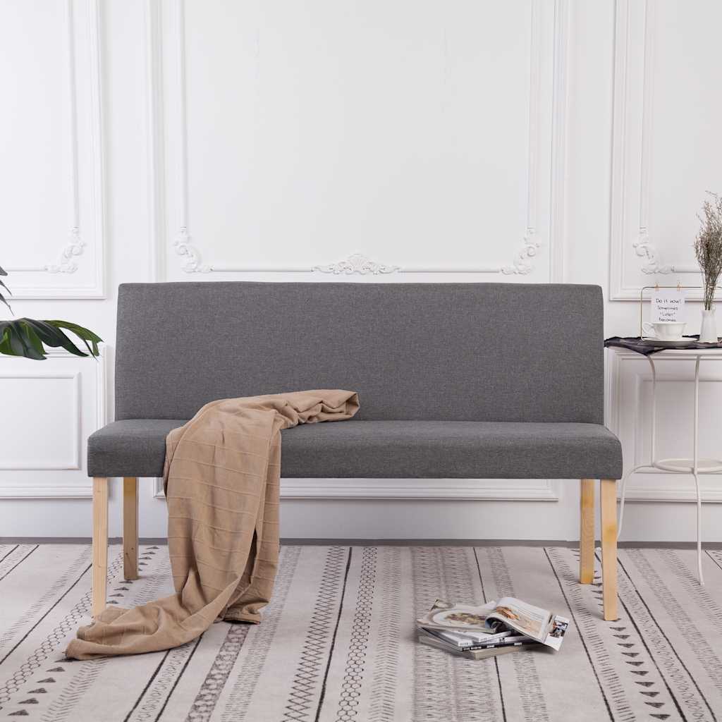 vidaXL Lavica 139,5 cm bledosivá polyester