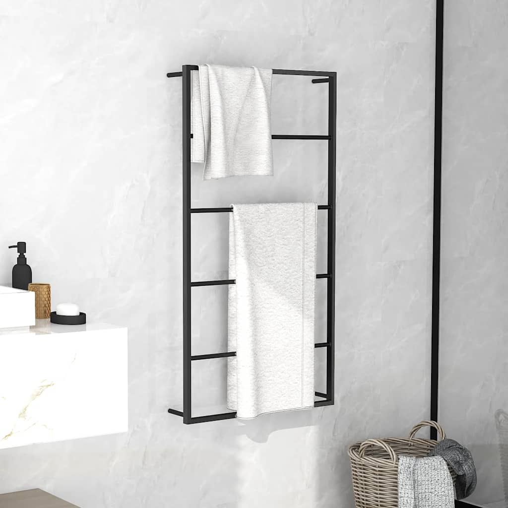 vidaXL Stojan na uteráky čierny 60x10x116 cm oceľ