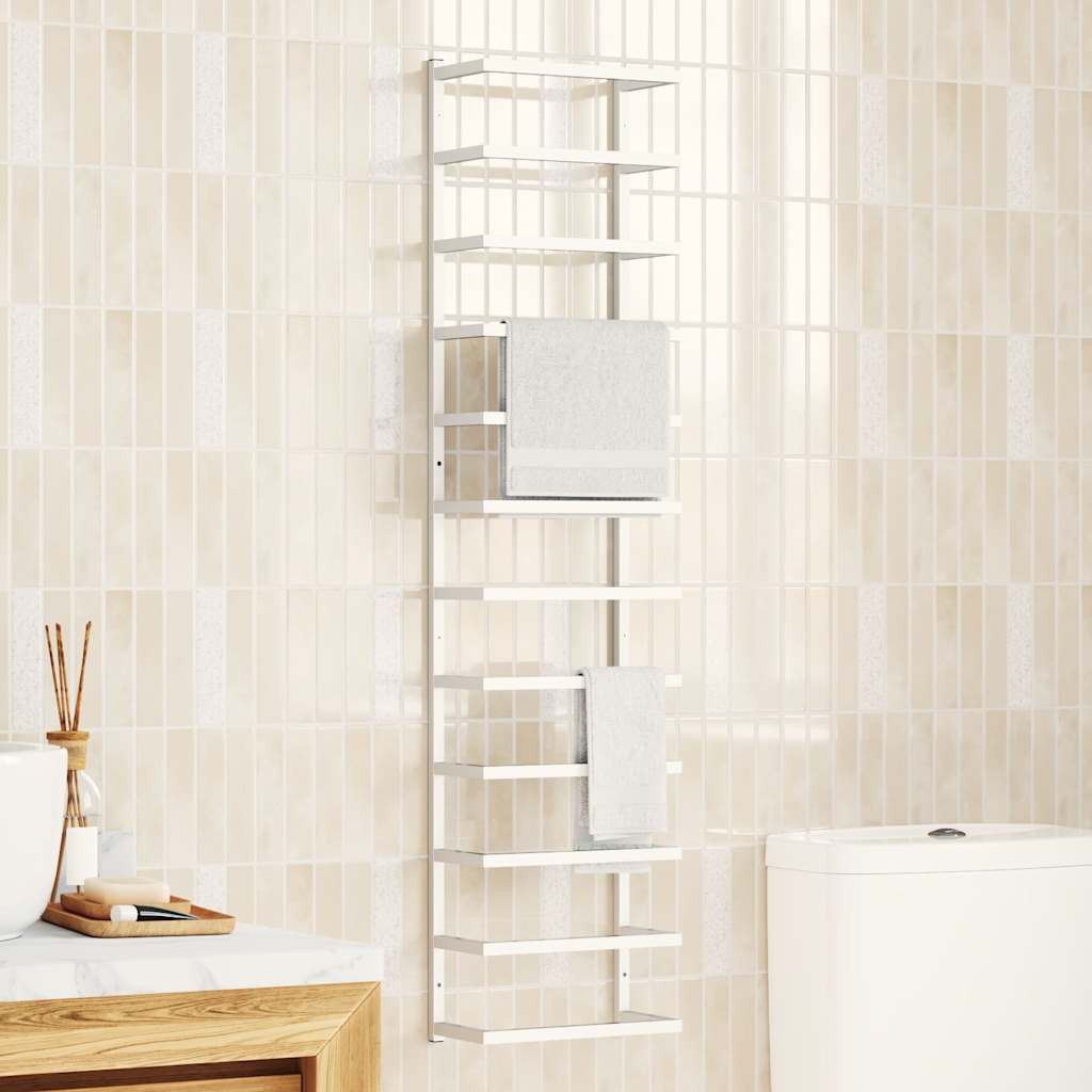 vidaXL Stojan na uteráky biely 24x12x96 cm oceľ