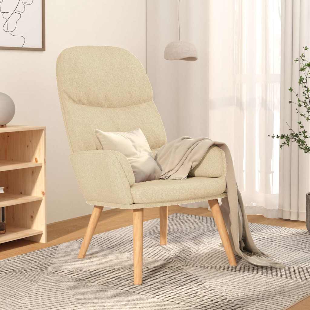 vidaXL Relaxačné kreslo krémové látkové