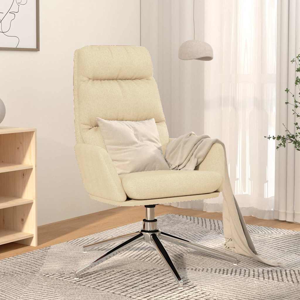 vidaXL Relaxačné kreslo krémové látkové