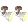 vidaXL Industriálne nástenné / stropné lampy 2 ks strieborné 20x25 cm E27