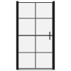 vidaXL Sprchové dvere čierne 100x178 cm tvrdené sklo