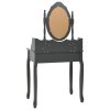 vidaXL Toaletný stolík so stoličkou, sivý 75x69x140 cm, paulovnia