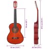 vidaXL Klasická gitara pre začiatočníkov a deti 1/2 34" lipové drevo