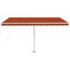 vidaXL Voľne stojaca ručne zaťahovacia markíza 450x350cm oranžovohnedá