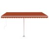 vidaXL Voľne stojaca ručne zaťahovacia markíza 450x350cm oranžovohnedá