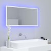 vidaXL LED kúpeľňové zrkadlo lesklé biele 90x8,5x37 cm akryl